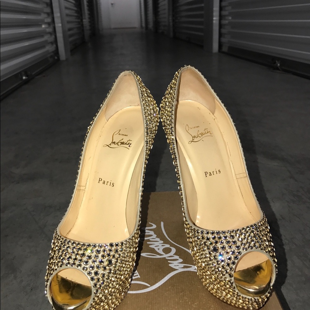 Crystal Christian Louboutin lady peep pumps - Picture 3 of 8